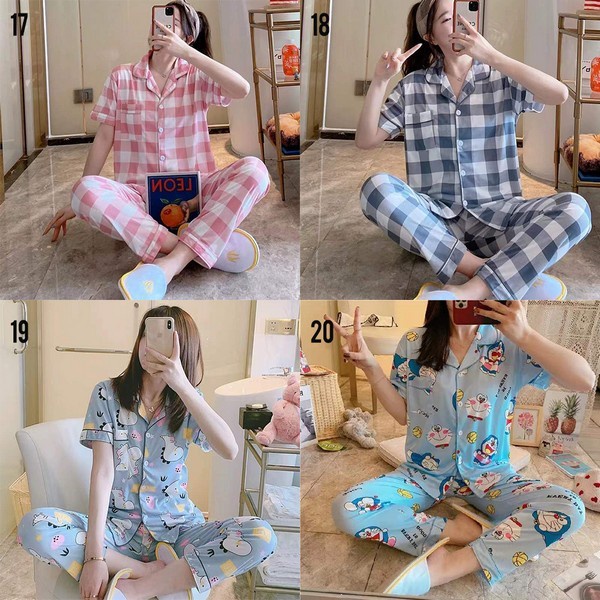 Setelan Piyama Baju Tidur Kerah Wanita Korean Style T717