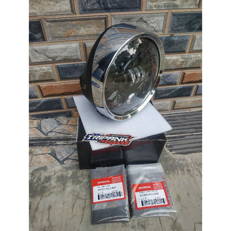 Lampu DAYMAKER 7 inch 19 led tiger set batok original baru AHM