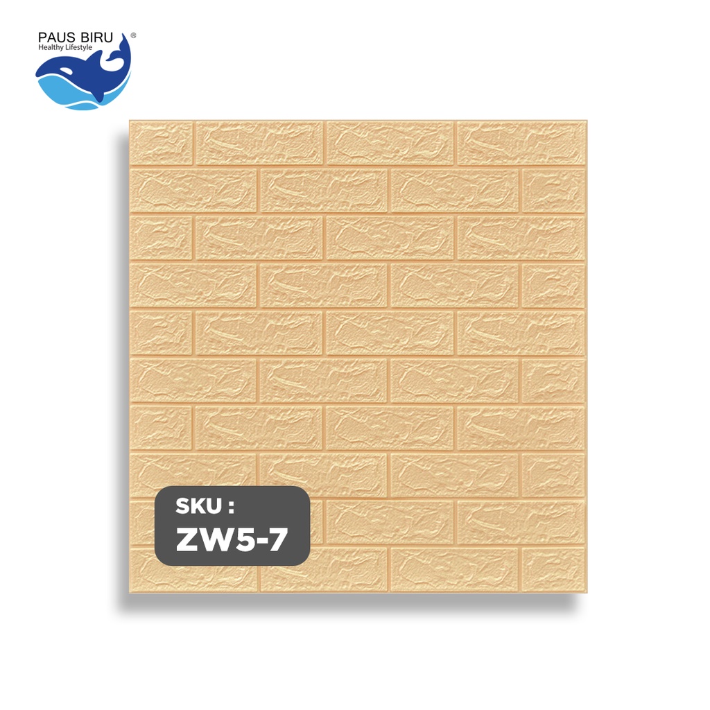 Paus Biru - Wallpaper Dinding 3D bata / wallpaper 3D Foam 77x70cm ketebalan 4.5mm-W57 KUNING 4.5mm
