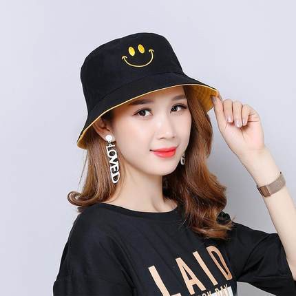 Topi Bucket Dua Sisi Motif Bordir Warna Macaron Untuk Unisex