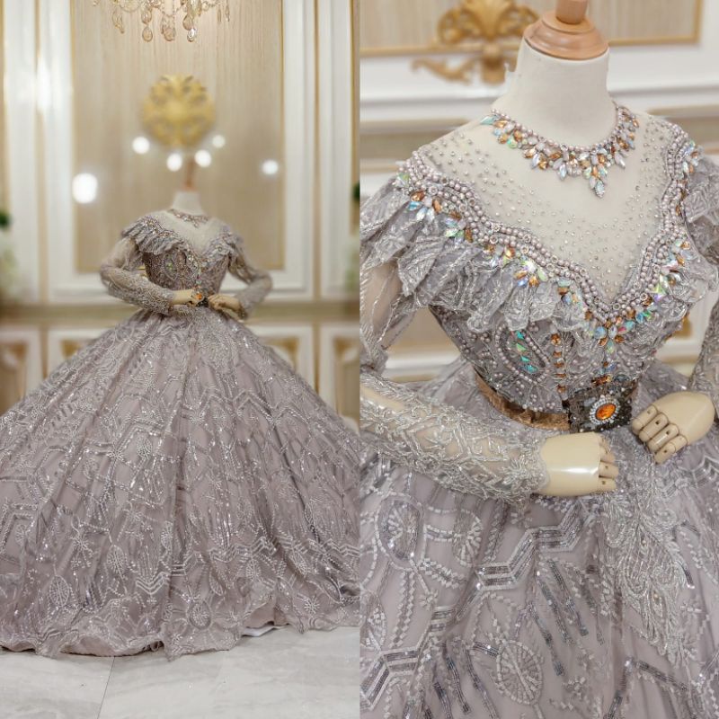 GAUN PENGANTIN BARBIE  BEREKOR MODERN//GAUN WEDDING MEWAH BEREKOR //GAUN