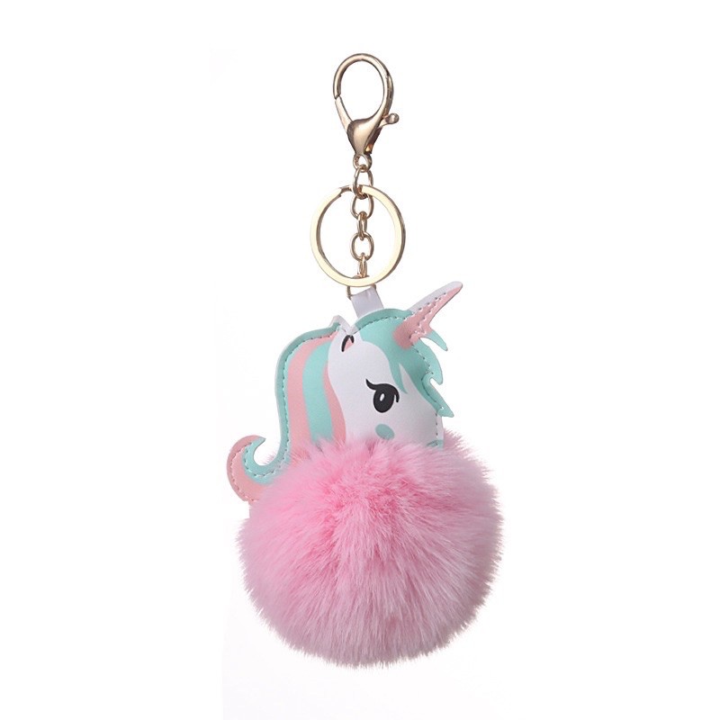 Gantungan Kunci Pompom Unicorn &amp; Flaminggo