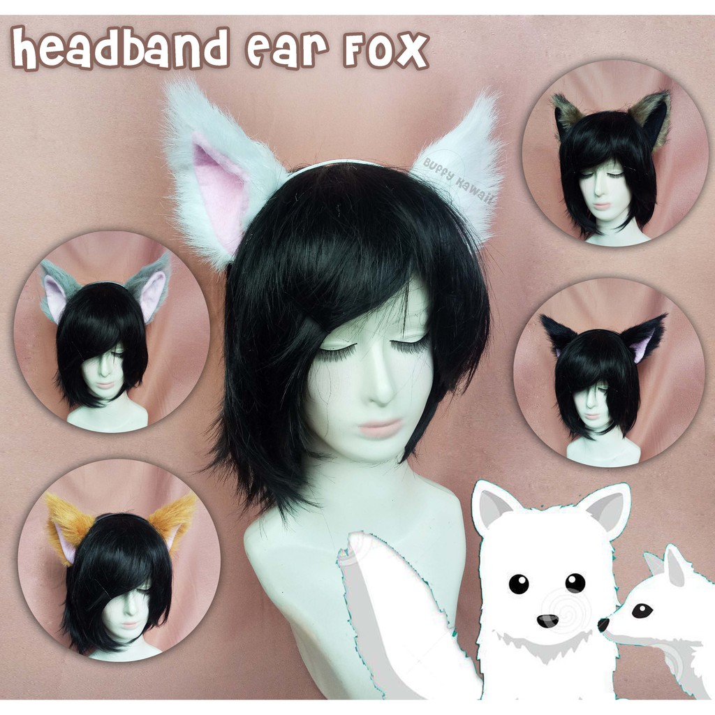 Bando ear fox realistic buffy kawaiii kitsune gumiho wolf cat nekomimi cosplay halloween party