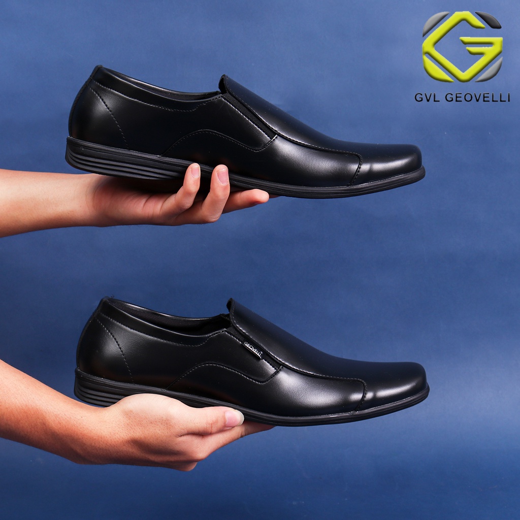 Geovelli G-1943 Hitam Sepatu Pantofel Pria Sepatu Kulit Sepatu Kerja Sepatu Sepatu Pantopel Sepatu Pria