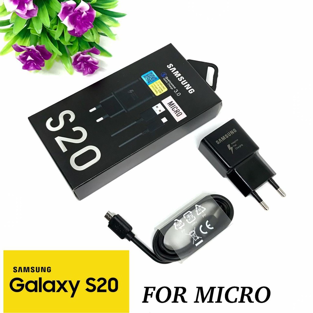 TRAVEL CHARGER ATAU CASAN SAMSUNG S10 PLUS &amp; S20 TYPE C &amp; MICRO ORIGINAL