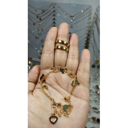 cincin couple dan gelang rantai titanium