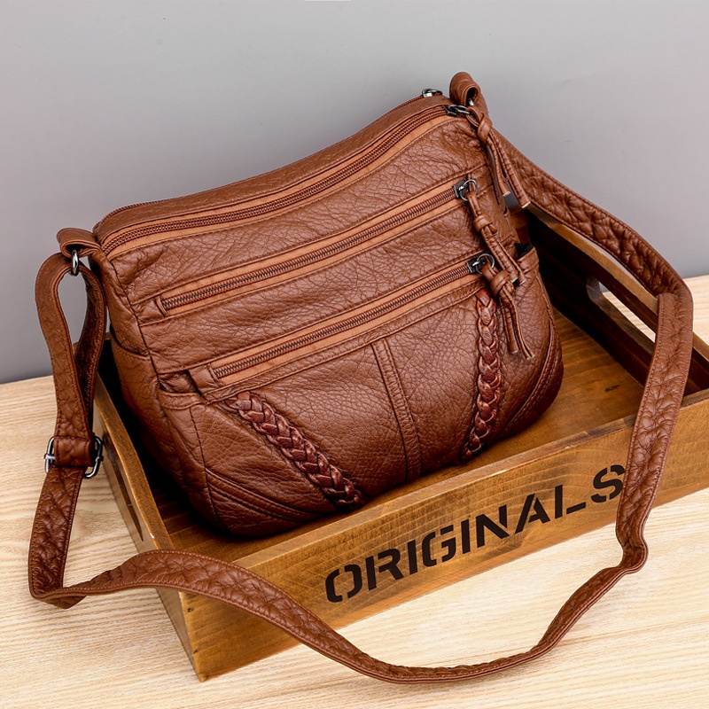 HANAMI Tas Selempang Wanita Premium Kulit Coklat Hillmont TA383B7 Batam Branded Fashion Korea Murah