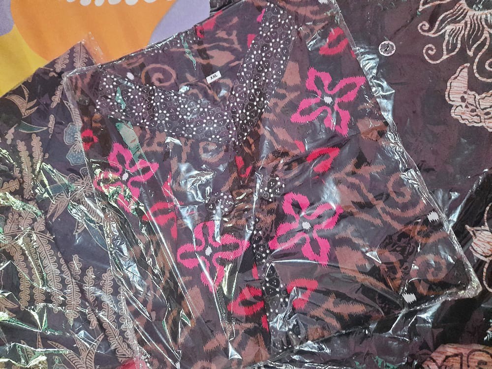 Tey-17 Batik Wanita Asj Sa Hrb026 Kenongo Kemeja Tosca Pendek