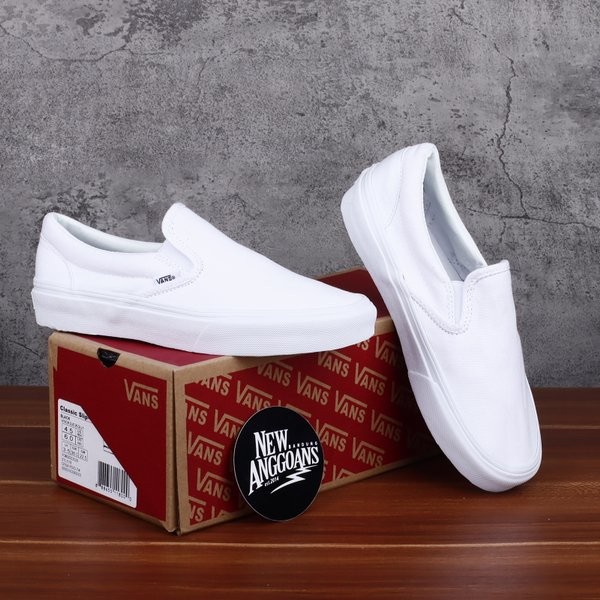 (PROMO) VANS SLIP ON SIDEWALL CHECKERBOARD FULL WHITE 100% ORIGINAL BNIB | SEPATU VANS ORIGINAL