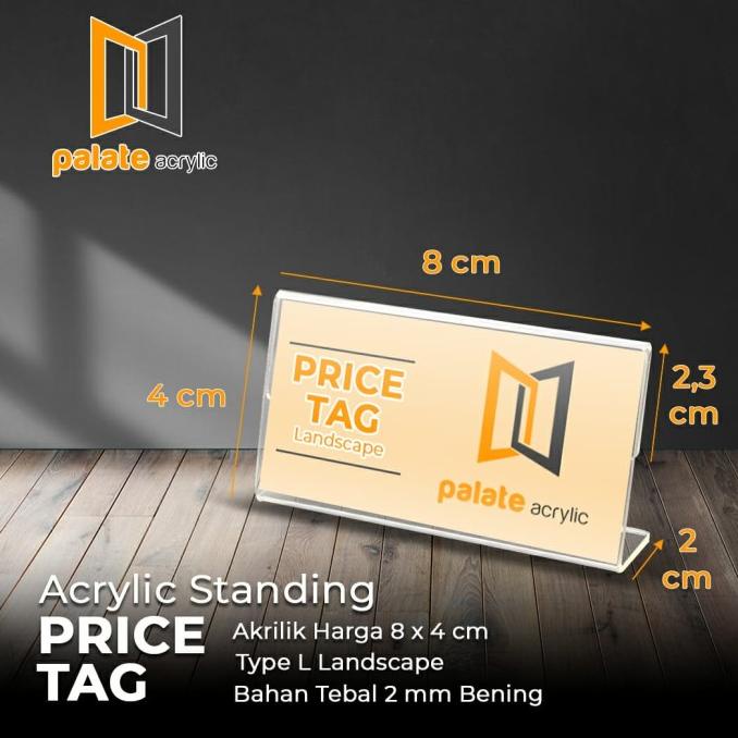 

Akrilik Price Tag Horizontal/Acrylic Standing Harga/Akrilik 4x8cm