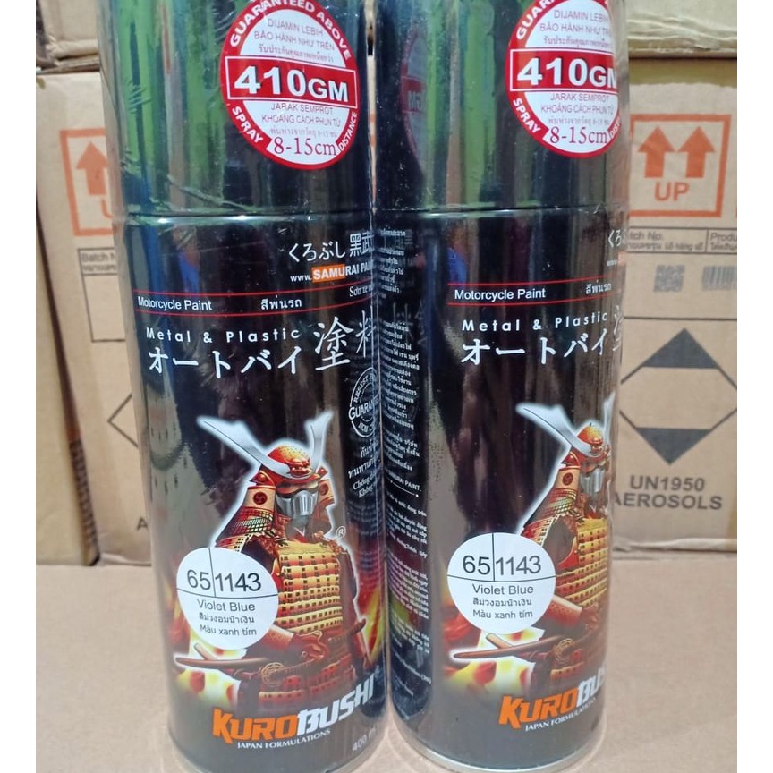 Pilox Pilok Samurai Paint Kurobushi Cat Semprot 1143** Violet Blue / Ungu Metalik (1143) 400ml / 400cc