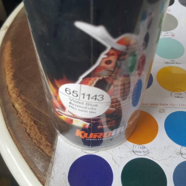 Cat samurai paint violet blue 1143 biru metalik pylok Pilok piloc pilox