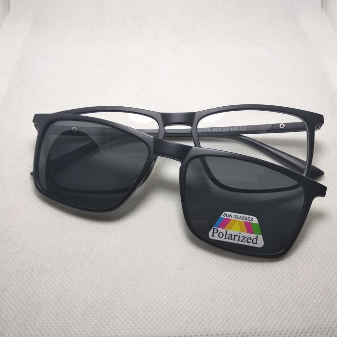 FF101 Frame Kacamata pria Korea Clip On Lensa Polarized UV Minus pro | Aksesoris Pria
