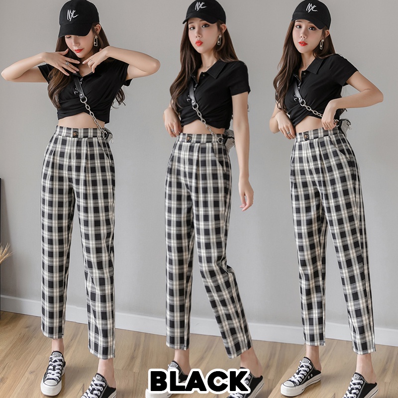 KARAKOREA 015 Tartan Long Pants/checkered pants/Celana kerja/Celana korea/Celana kotak/Celana Wanita/Pants korea