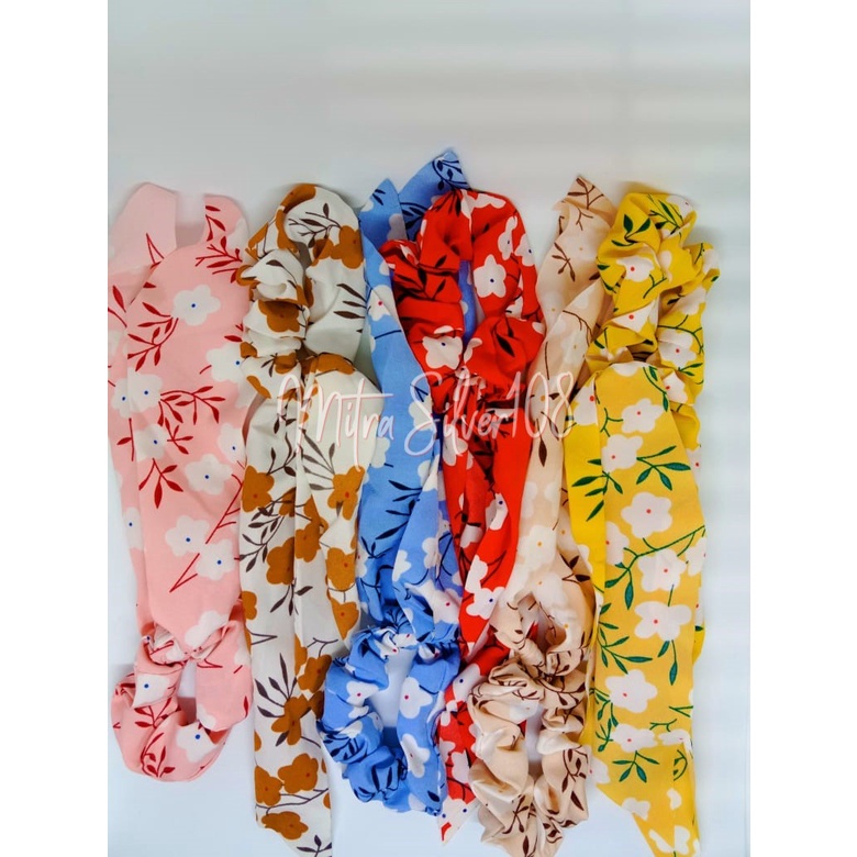 [MS108] KCR 01 - Ikat Rambut Pita Panjang Model Scraf Gaya Korea Aksesoris Fashion Wanita