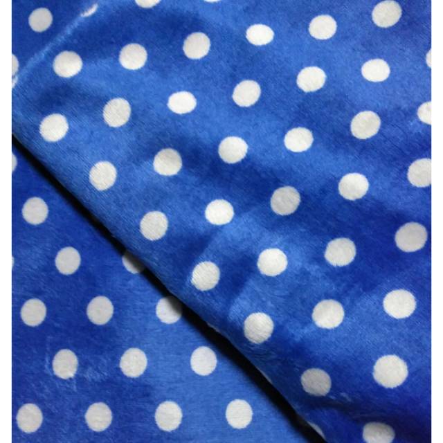 Kain Bulu Yelvo Biru Polkadot (+-32x33cm)
