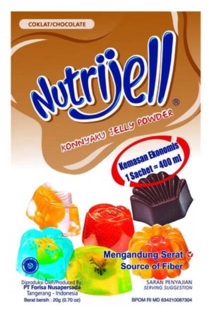 

NUTRIJELL COKLAT 20gr tepung agar serbuk agaragar jelly puding powder pudding nutrijel chocolate