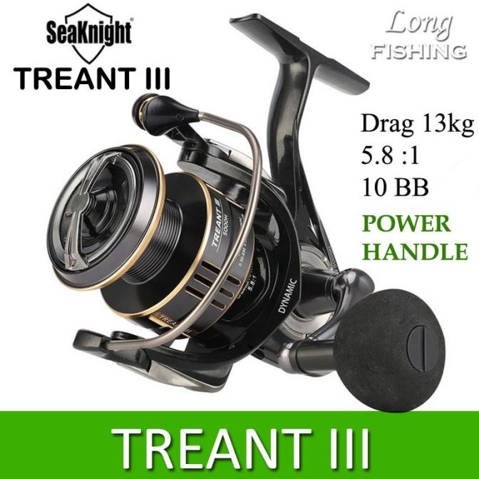 ALAT PANCING REEL PANCING SEAKNIGHT TREANT III POWER HANDLE MAX DRAG 28LB BERKUALITAS