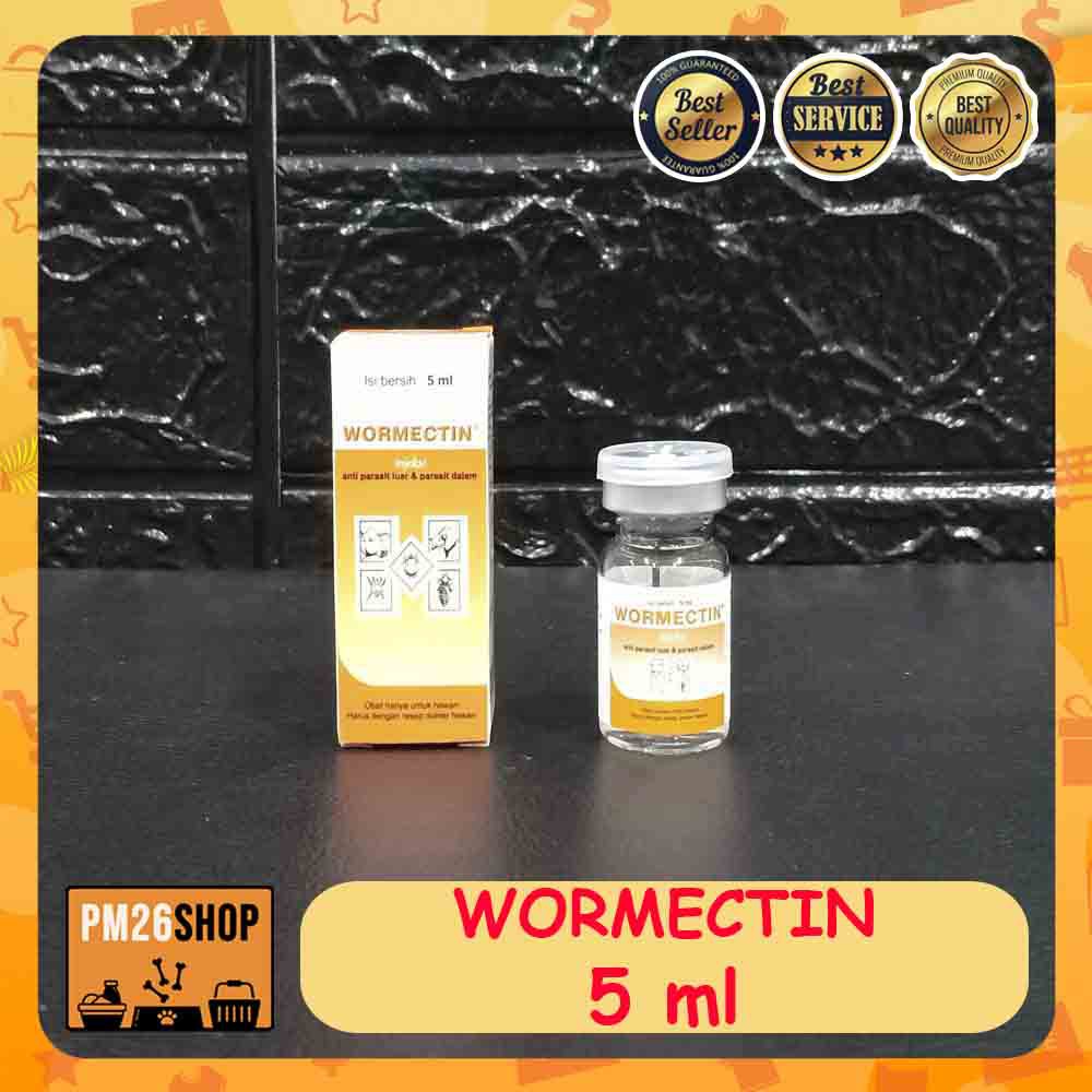 Wormectin Injeksi Obat Kutu Tungau Kudis Cacing Camplak Demodex Anjing Kucing