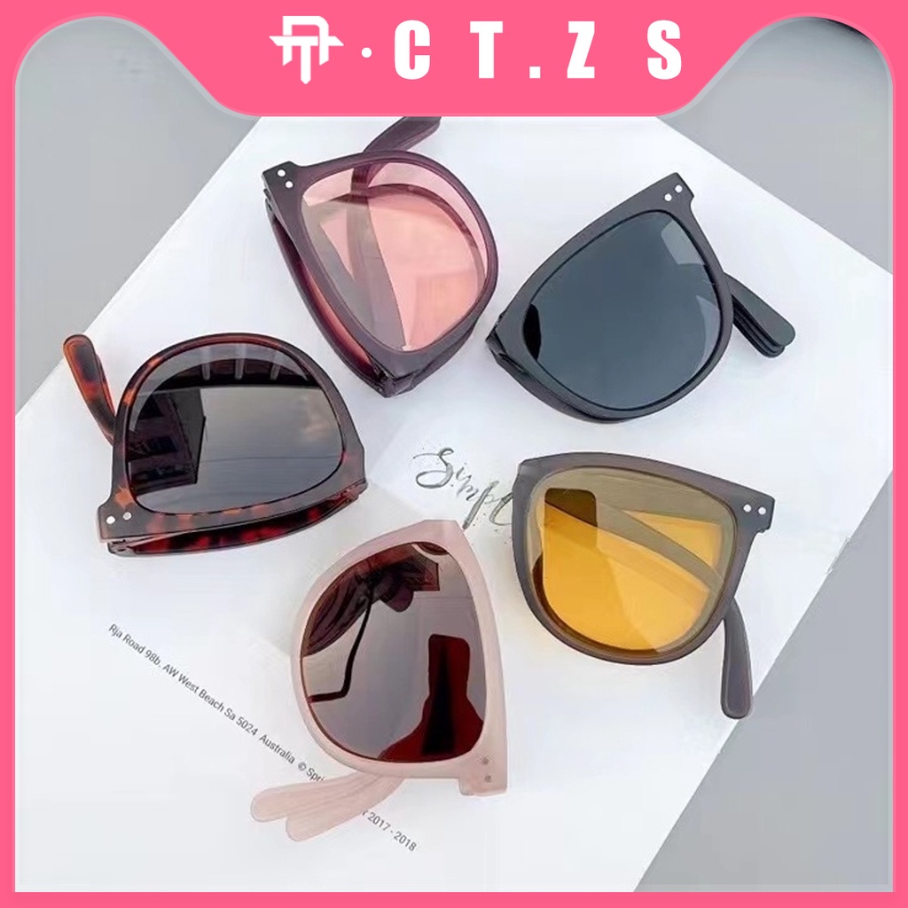 （Ready stock）Kacamata Hitam Wanita Lipat Korea Fashion KacaMata Gaya Pantai Terbaru Bisa di LIPAT Sunglasses Anti-UV Wanita Pria Import Kacamata Murah