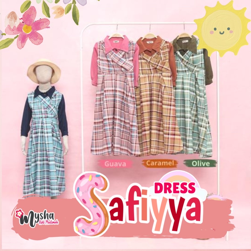 Mysha Kids Muslimah - SAFIYYA Gamis Anak Perempuan Dress Anak muslim Usia 2-8 tahun Bahan Crinkle