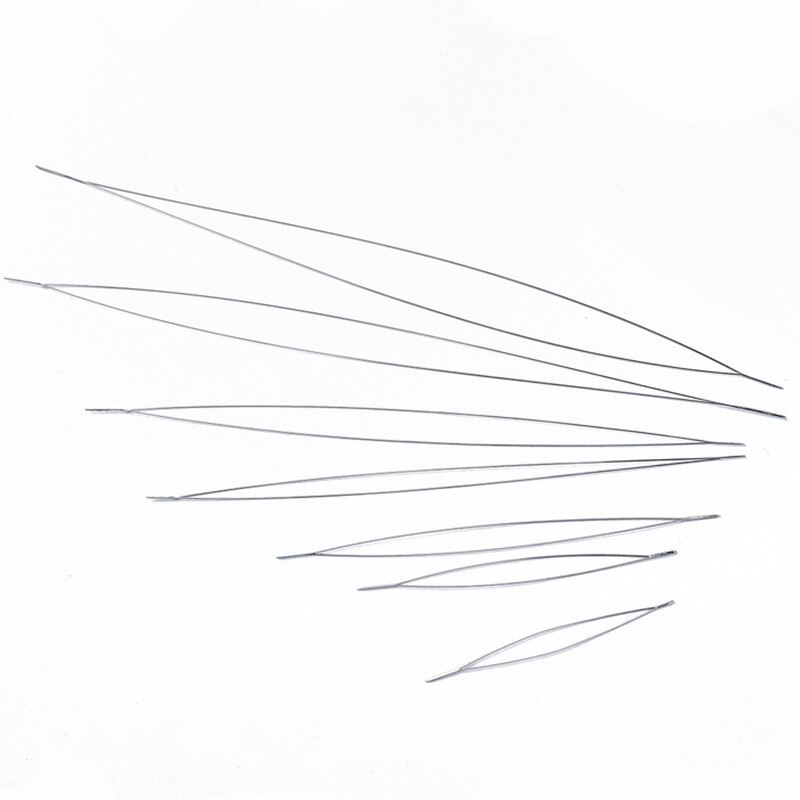 5/1Pcs Central Opening Curved Beading Needles Stainless Steel Tools Pins for bead Threading String Cord Easy Jewelry Making