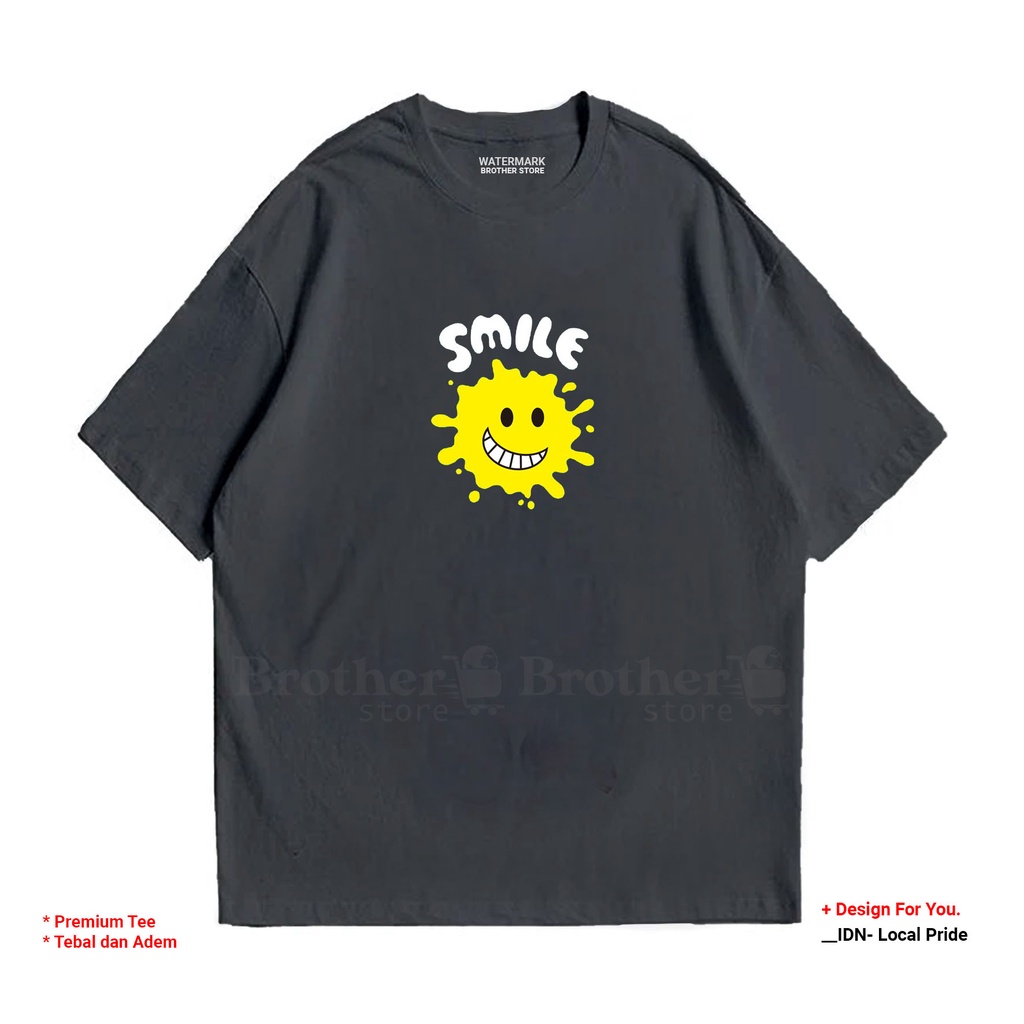 BROTHERSTORE - Kaos Distro Pria - Catoon 24s Tebal - Smile splahs Premium