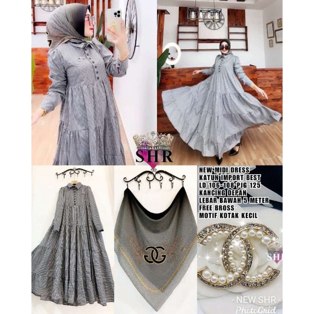 New Midi Dress Katun Import by SHR