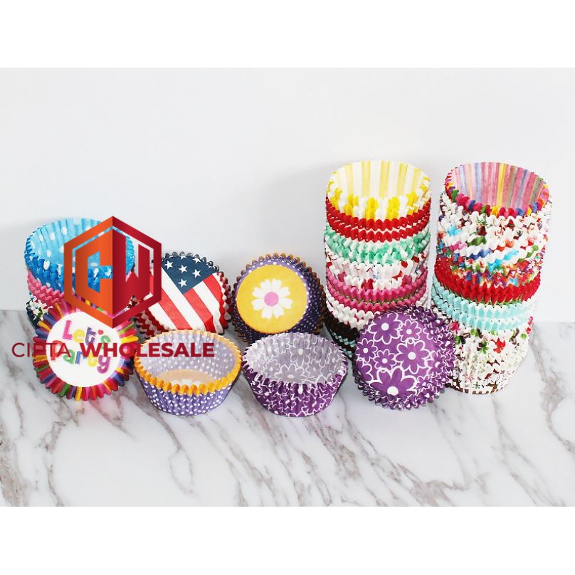 Cupcake Cup Cake Case Paper Tempat Kertas Muffin Random