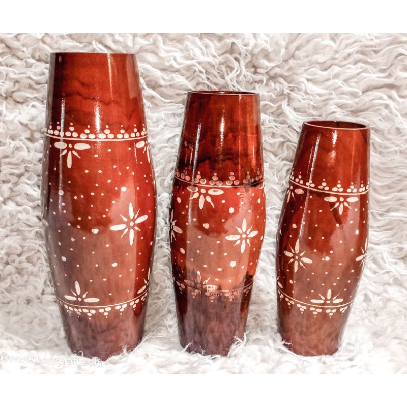 VAS KAYU JATI SET | VAS MEJA | VAS BUNGA - BAREP JATI