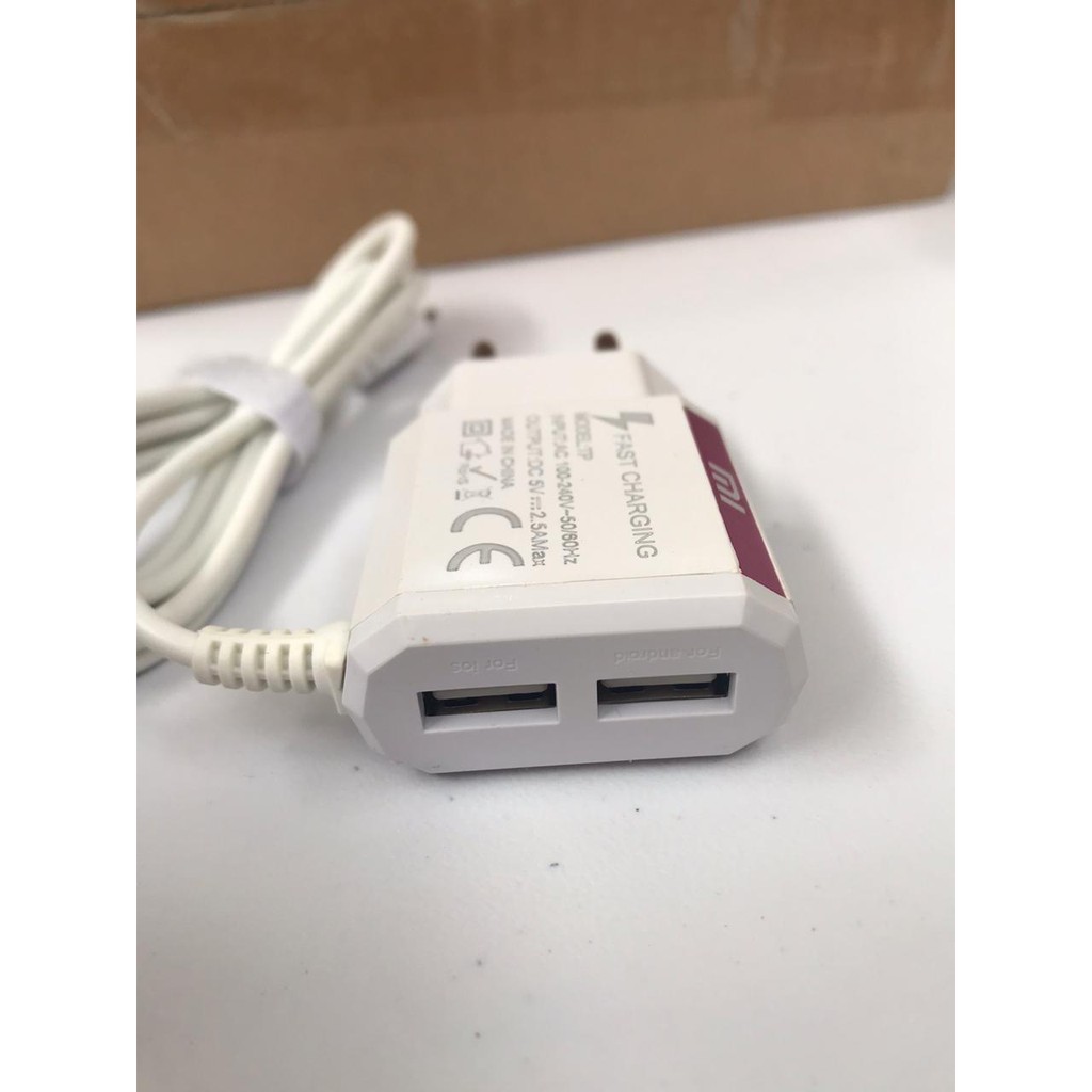 PROMO CUCI GUDANG ! JUAL RUGI ! MI TRAVEL CHARGER 2.1A FAST CHARGING (+ 2 SLOT USB)