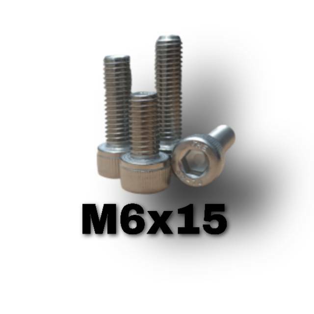 Baut L M6 X 15 Stainless / Baut L M6 x 15 SUS 304 / Baut L M6x15  Stainless