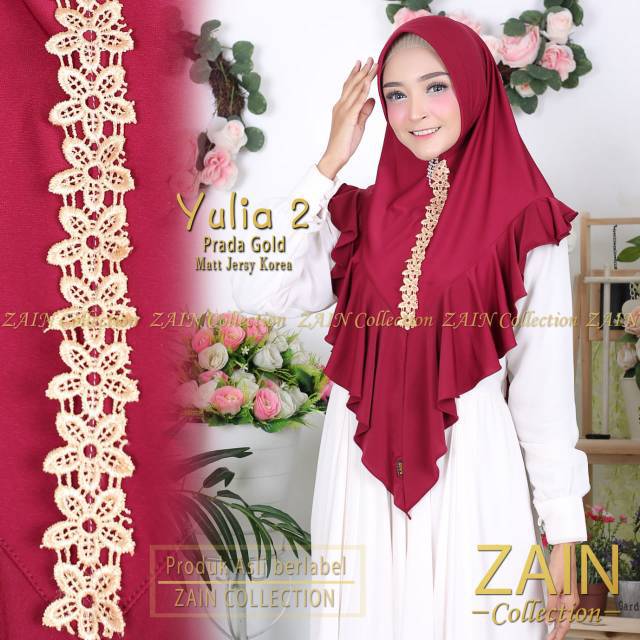Jilbab Instan Zain Collection Yulia Prada Gold Brand Original
