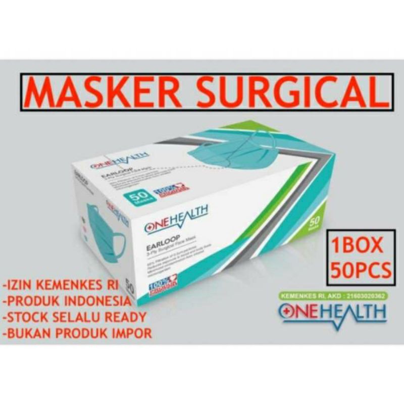 MASKER MEDIS ONE HEALTH 3 PLY