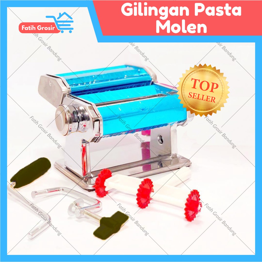 Mesin Gilingan Molen Alat Pembuat Mie Pangsit Pasta Maker Anti Karat Stainless Manual