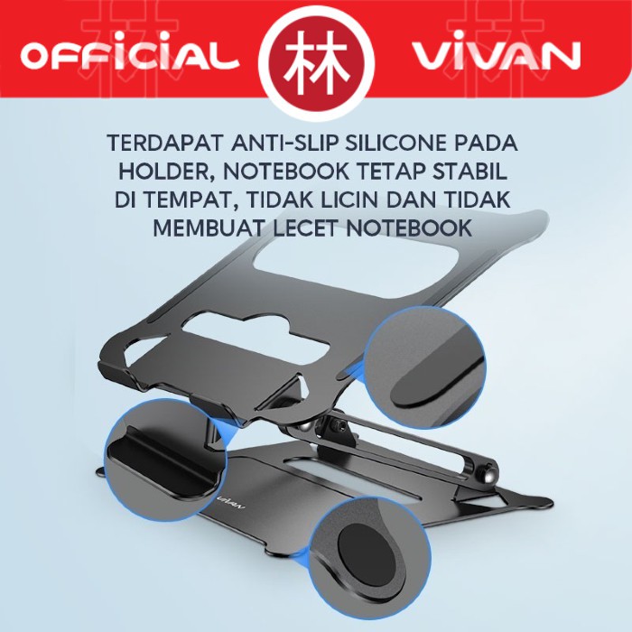 Vivan VLS01 Aluminum Alloy Liftable &amp; Foldable Cooling Stand Laptop