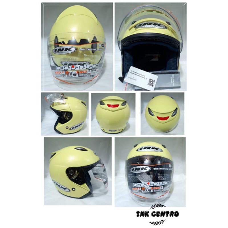 HELM INK CENTRO WARNA KUNING MUDA 100% ORIGINAL TERMURAH