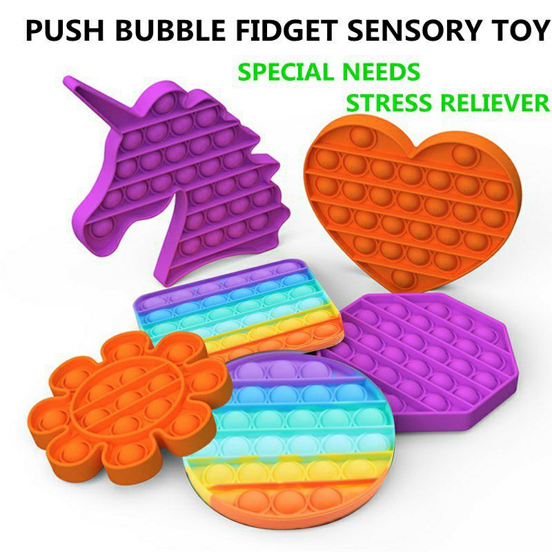 Mainan push Pop it New fidget push Round Toy Push bubble penghilang stress relief kids tiktok