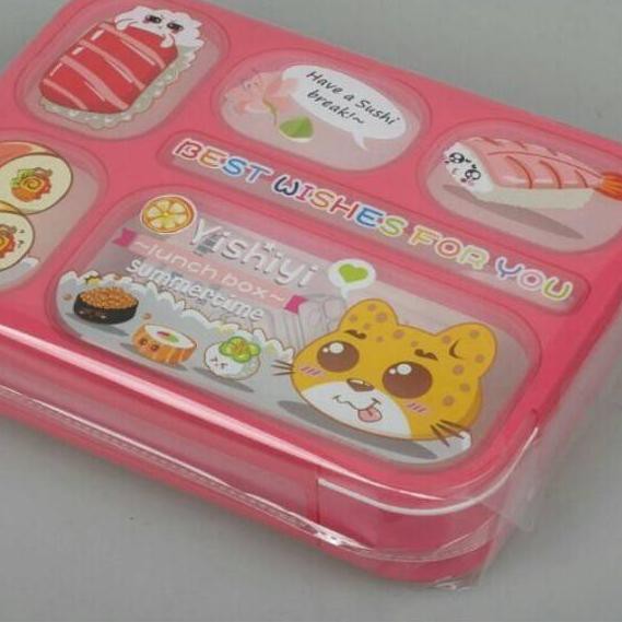 ☄ Yooyee karakter lunch box sekat 5 dan 6 anti tumpa anti bocor ❆
