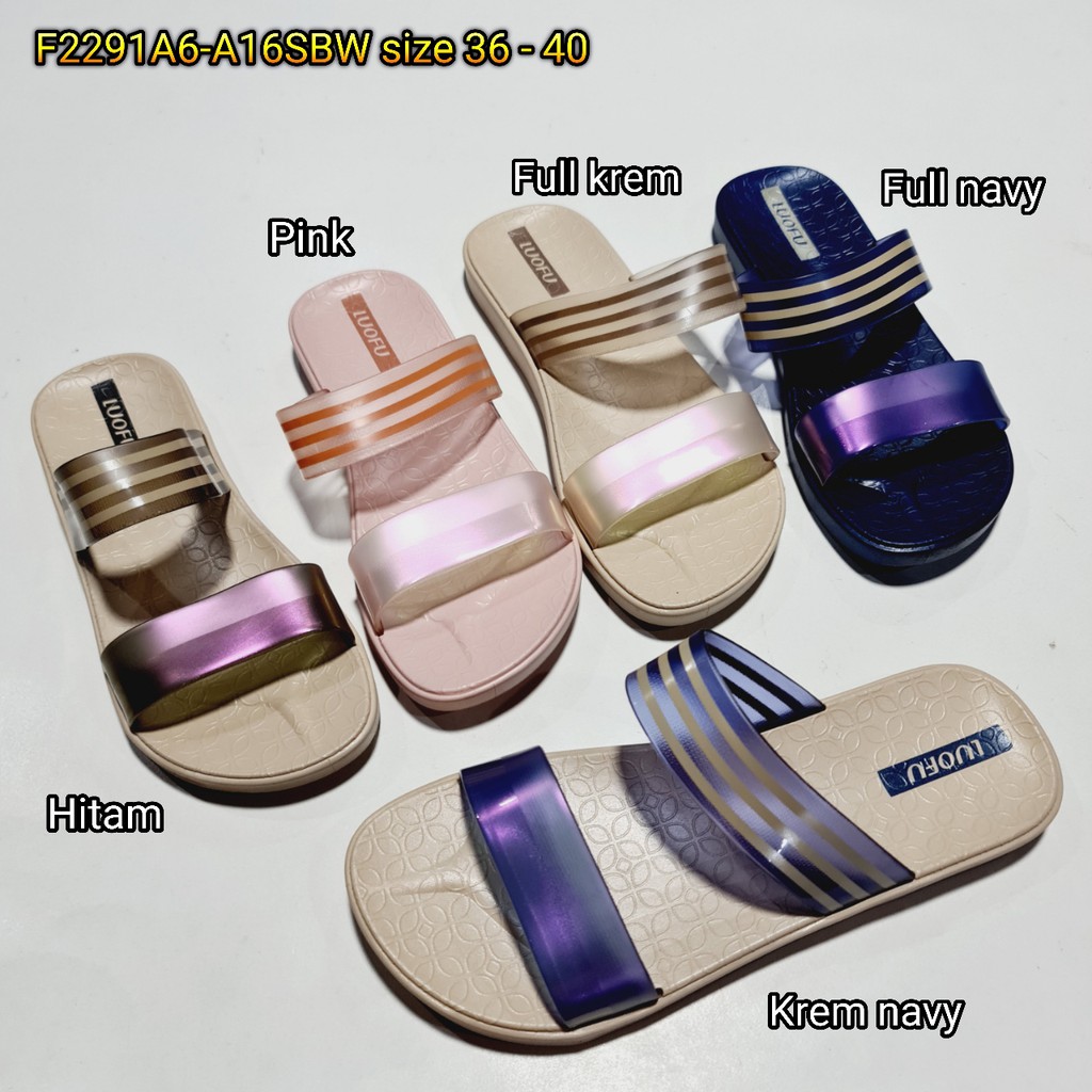 jelly sandal wanita slop luofu ban2 wanita karet import sendal cewek F2291A6-A16SBW