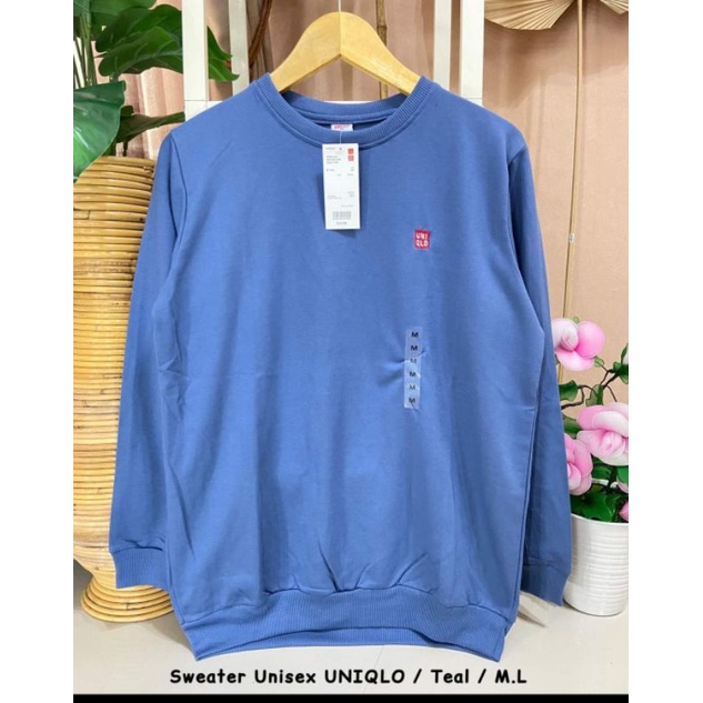 SWEATER UNIQLO UNiSEX-Misty blue