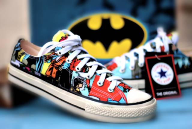 100% PREMIUM DC COMICS X CONVERSE 70S HIGH BATMAN BLACK FRESH YELLOW