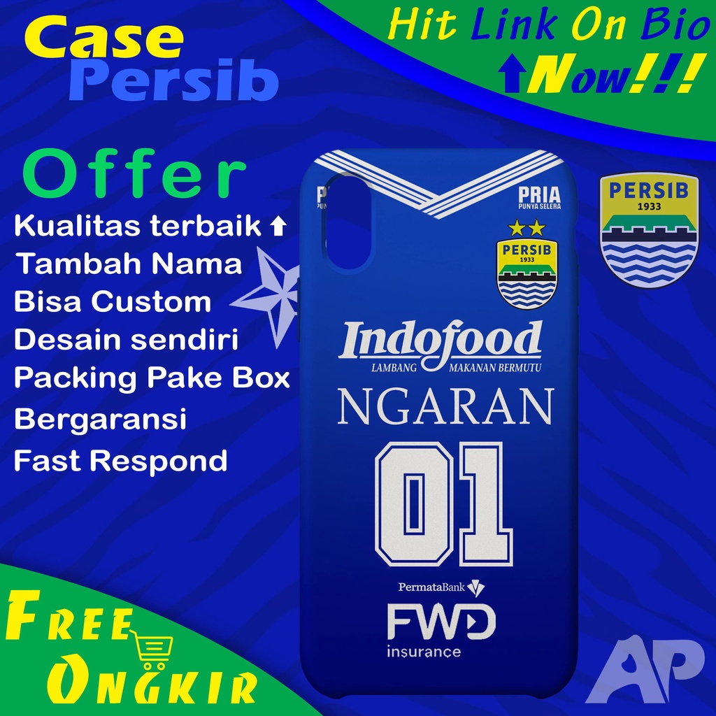 CASE PERSIB APPLE, OPPO, SAMSUNG, XIAOMI, VIVO, REALME, HONOR, ASUS