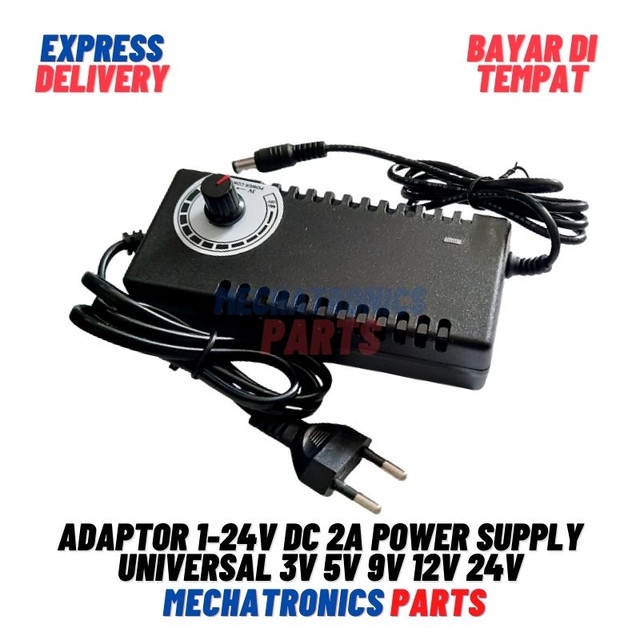 [5696] Adjustable Adaptor 1-24V DC 2A Power Supply Universal 3V 5V 9V 12V 24V