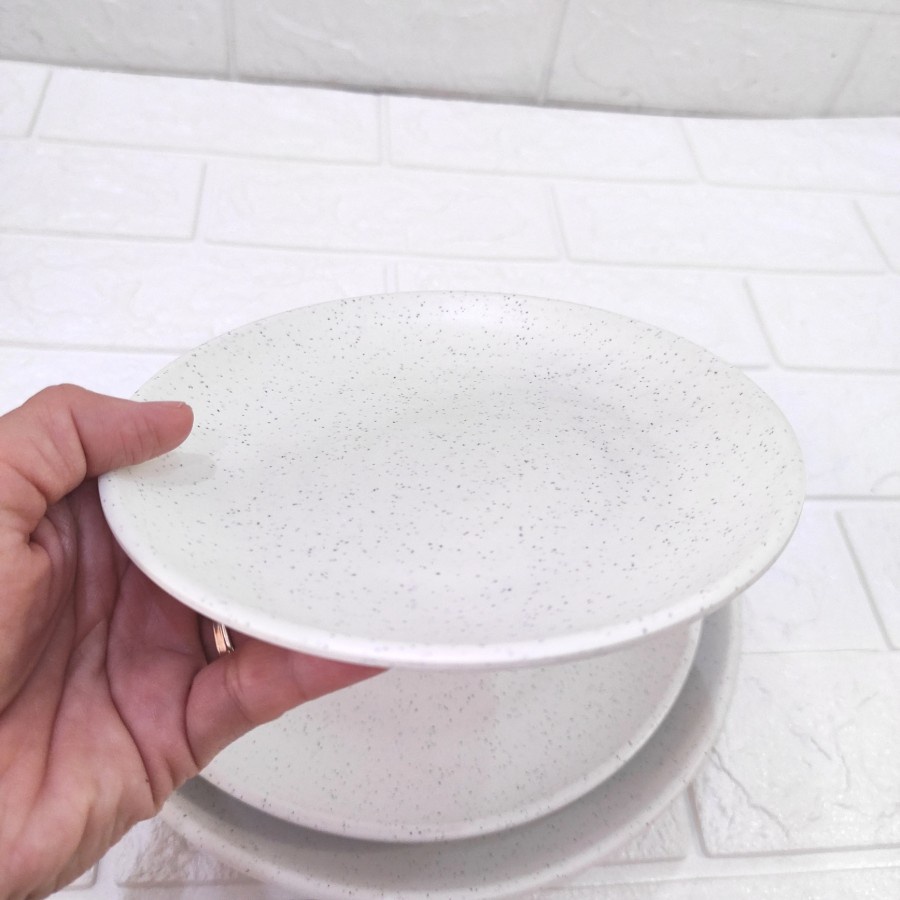Piring Ceper Melamin Nasi Sayur Motif Batu Stone Plate 6 9 10 inch