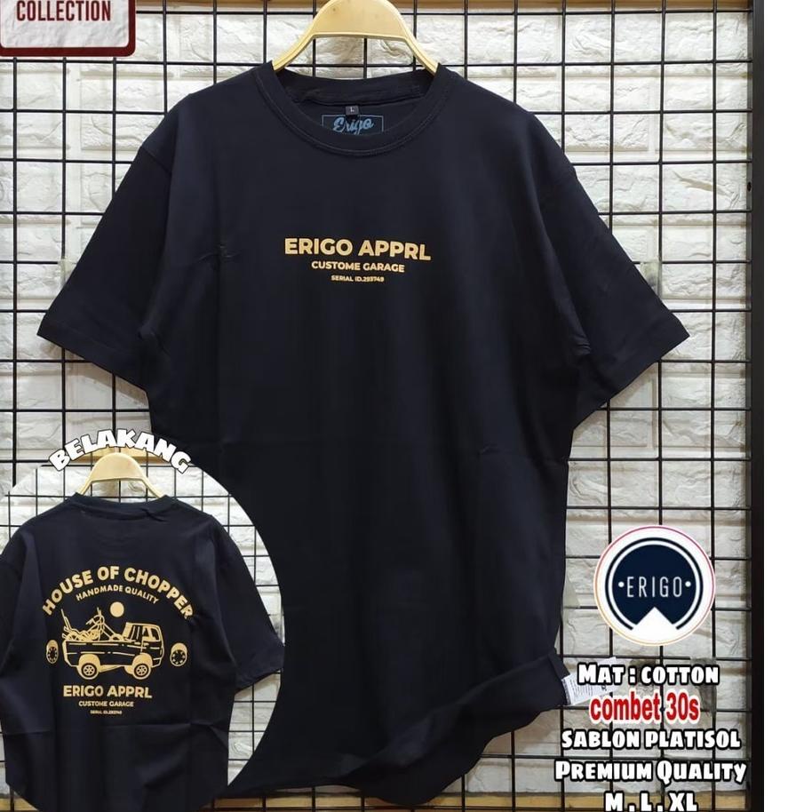 Terlaris Kaos Pria ERIGO Kaos Distro Pria Tangan Pendek Cotton Comed 30s