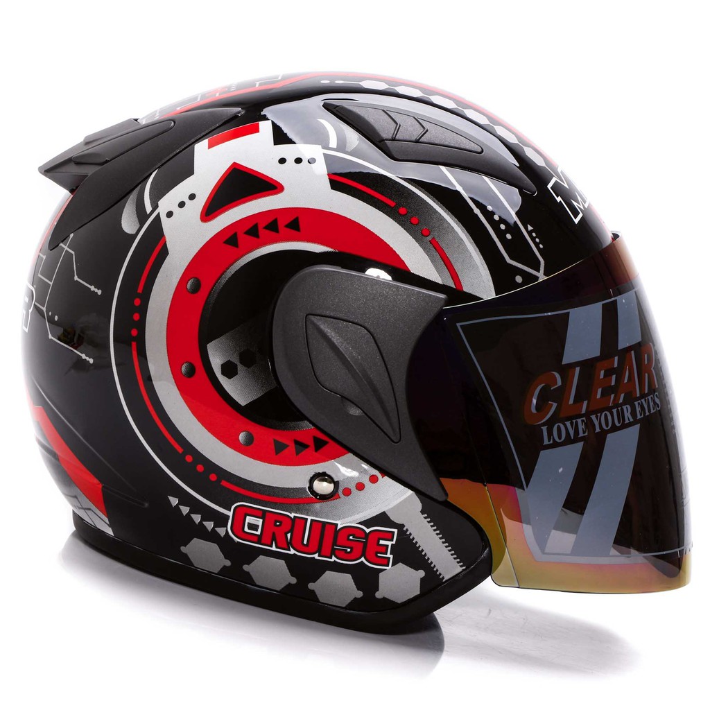 [COUPLE HELM DEWASA] MSR Helmet Javelin - Cruise - Hitam Merah + Putih Merah