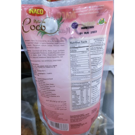 Inaco Nata de Coco in Syrup berisi 2x 360 gr