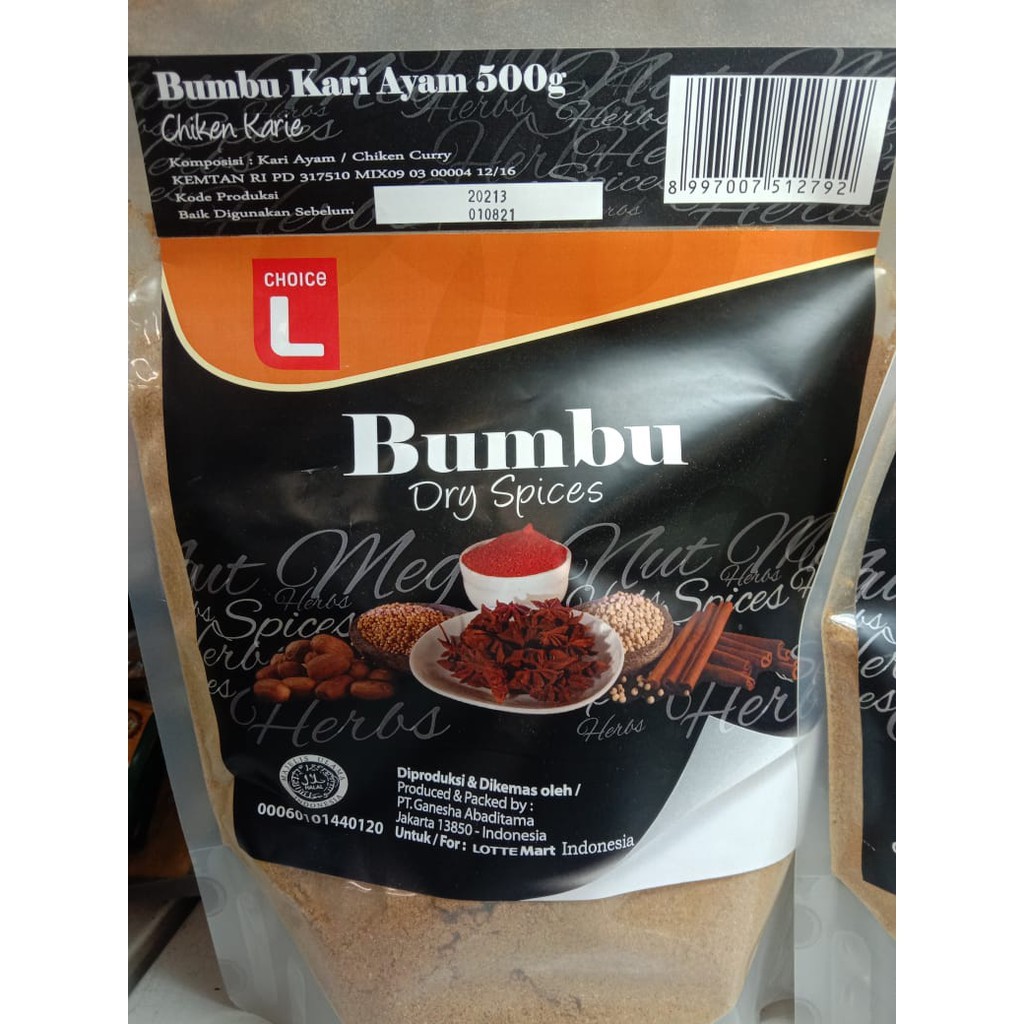 

Choice L Bumbu Kari Ayam 500 gr