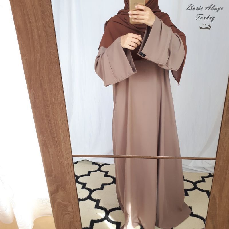 Abaya turkey basic polos busui wanita simpel murah cantik terlaris